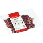 Grytbitar av yttterlår ca 350g Nyhléns Hugosons.