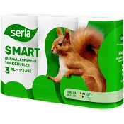 Hushållspapper 3-p Miljömärkt Serla.