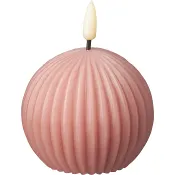 LED boll Rille dusty pink H7cm.
