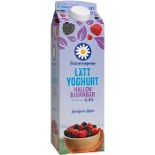 Lättyoghurt Björnbär &amp; hallon 0,5% 1000g Skånemejerier.