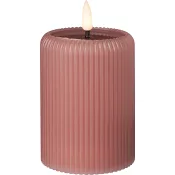 LED Blockljus rille Dusty pink H10cm.