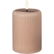 LED Blockljus rille sand H10cm.