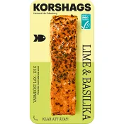Lax Färsk Varmrökt Lime och Basilika 125g Miljömärkt Korshags.