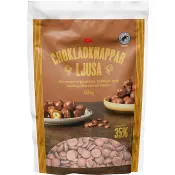 Chokladknappar Ljus Choklad 150g ICA.