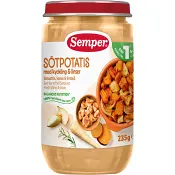Barnmat Sötpotatis med kyckling &amp; linser 1år 235g Semper.