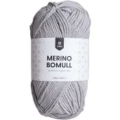 Garn Merino bomull grå 50g Järbo.
