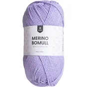 Garn Merino bomull ljuslila 50g Järbo.