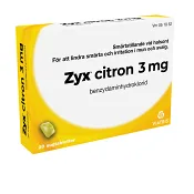 Halstablett Citron 3mg 20p Zyx.