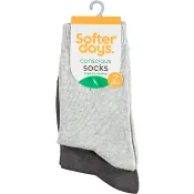 Strumpor Organic Cotton Grå 34/36 2-p Softer Days.