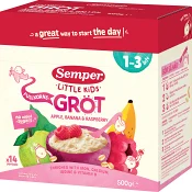 Fullkornsgröt äpple, banan &amp; hallon 1år 14p 500g Semper.