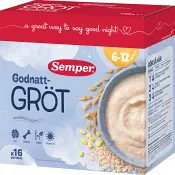 Godnattgröt naturell 6m 16p 480g Semper.