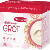 Havregröt Mild &amp; naturell Från 4m 16 port 480g Semper.