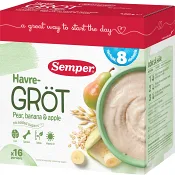 Fruktgröt Päron &amp; banan Från 8 m 16p 480g Semper.