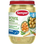 Barnmat Potatis, fisk &amp; ärtor 8m 190g Semper.