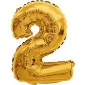 Folieballong Nr 2 Guld Happy Party.