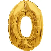 Folieballong Nr 0 Guld Happy Party.