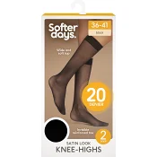 Knästrumpa 20den 36-41 2p svart Softer Days.