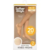 Knästrumpa Beige 20den 36-41 2-p Softer Days.