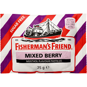 Halstablett Mixed Berry Sockerfri 25g Fishermans.