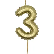 Sifferljus 3 guld Happy Party.