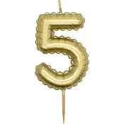 Sifferljus 5 guld Happy Party.