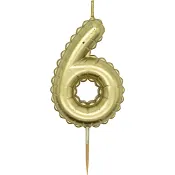 Sifferljus 6 guld Happy Party.