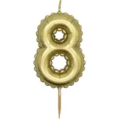 Sifferljus 8 guld Happy Party.