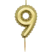 Sifferljus 9 guld Happy Party.