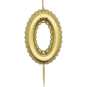 Sifferljus 0 guld Happy Party.
