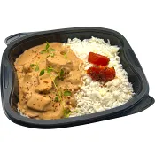 Fläskfilégryta Med Paprika Champinjon &amp; Ris ca 417g Jätten Cater.