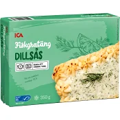 Fiskgratäng dillsås Fryst 350g ICA.