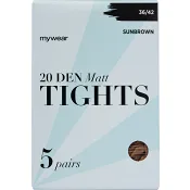 Strumpbyxa 5p 20Den Sunbrown 44/50 mywear.