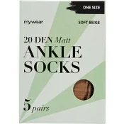 Ankelsocka 5p 20Den Soft Beige Onesize mywear.