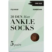 Ankelsocka 5p 20Den Sunbrown Onesize mywear.