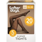 Strumpbyxor 20den 36-44 5p svart Softer Days.