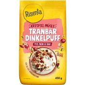 Krispig Müsli Tranbär &amp; Dinkelpuff 450 g Risenta.