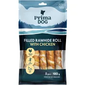 Fylld Tuggrulle med kyckling 5-p 180g PrimaDog.