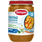 Gratäng med potatis &amp; fisk 8m 190g Semper.
