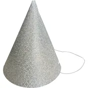 Partyhatt mini 4p silverglitter Festive.
