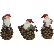 Tomte på kotte 11cm 1-p (3 olika) Festive.