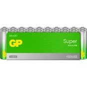 Batteri GP Super Alkaline AA/LR6 20-pack GP.