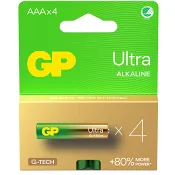 Batteri GP Ultra Alkaline AAA/LR03 4-pack GP.