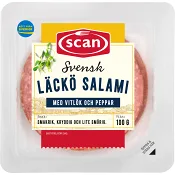 Läckösalami skivad 100g Scan.