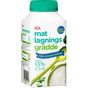 Matlagningsgrädde 13% 2,5dl ICA.