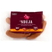Grillkorv 'Nduja Het 70% Kötthalt 450g Göl.