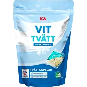 Tvättmedel Kapslar Vit 16p Miljömärkt ICA.