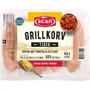 Grillkorv Tjock 52% Kötthalt 900g Scan.