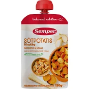 Barnmat Sötpotatis &amp; kyckling 6m 120g Semper.