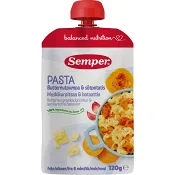 Barnmat Pasta, butternutpumpa &amp; sötpotatis 6m 120g Semper.