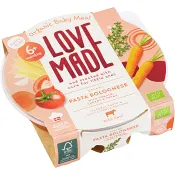 Barnmat Pasta bolognese Eko 6m 185g Lovemade.